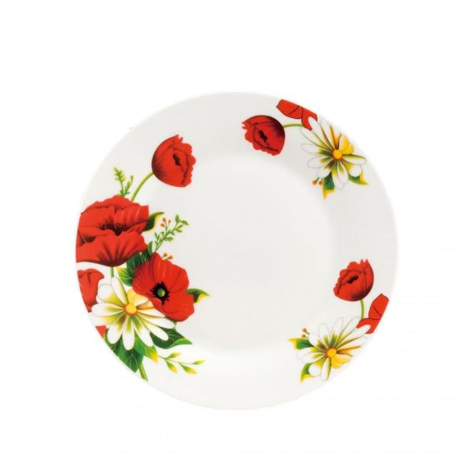 Тарелка Helios Мак и ромашка 18 см Белый (HL4353)