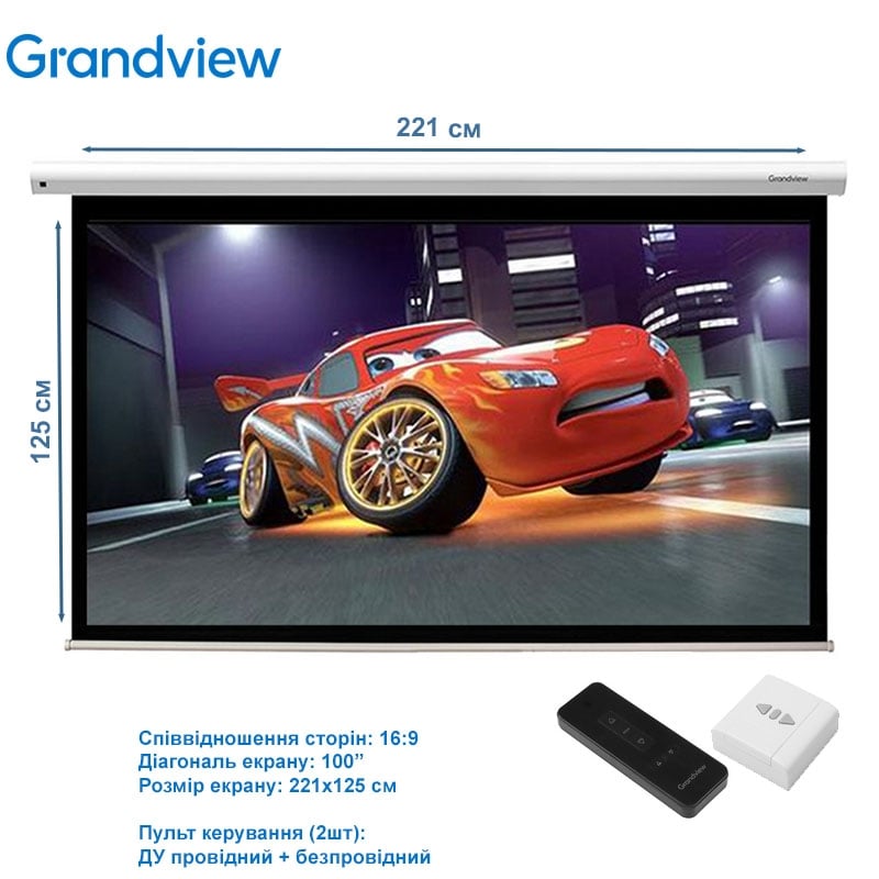 Экран для проектора GrandView CB-MP100 WM5 настенный 100" 221x125 см 16:9 (tf2775) - фото 2