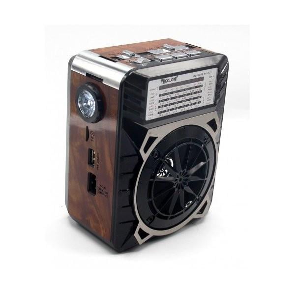 Радиоприемник UKC RX-9122 с фонариком Коричневый