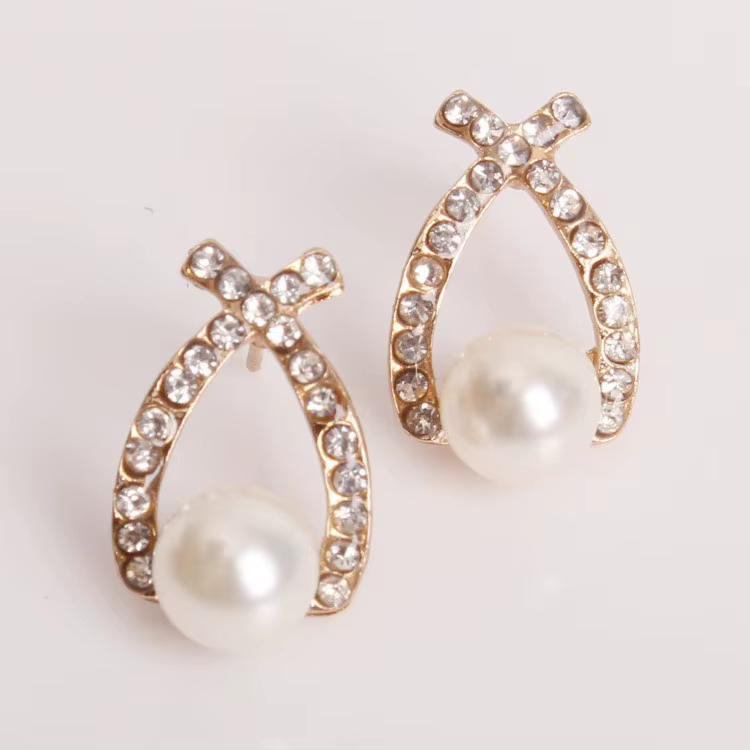 Сережки у вигляді крапель з перлинами (1139768080)