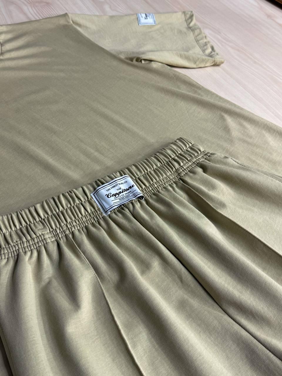 Костюм жіночий CAPPITONE 101212 футболка та брюки джоггери зі швом L Хакі (1694) - фото 9 Костюм жіночий CAPPITONE 101212 футболка та брюки джоггери зі швом L Хакі (1694) - фото 9