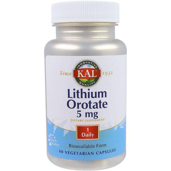Микроэлемент Литий KAL Lithium Orotate 5 mg 60 Veg Caps (CAL-38038) Микроэлемент Литий KAL Lithium Orotate 5 mg 60 Veg Caps (CAL-38038)
