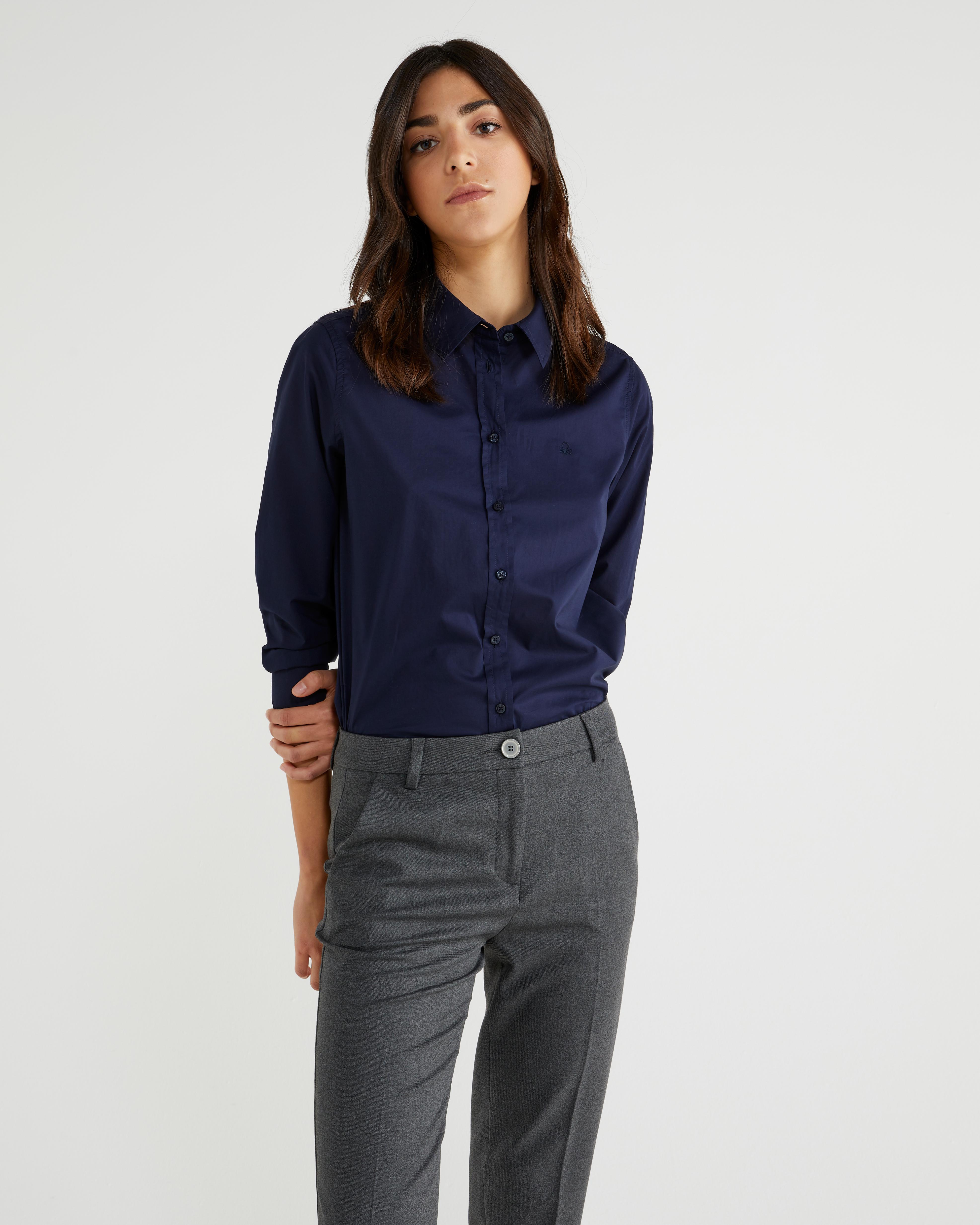 Рубашка женская Benetton 5cqy5qc13 XL Синий - фото 4 Рубашка женская Benetton 5cqy5qc13 XL Синий - фото 4