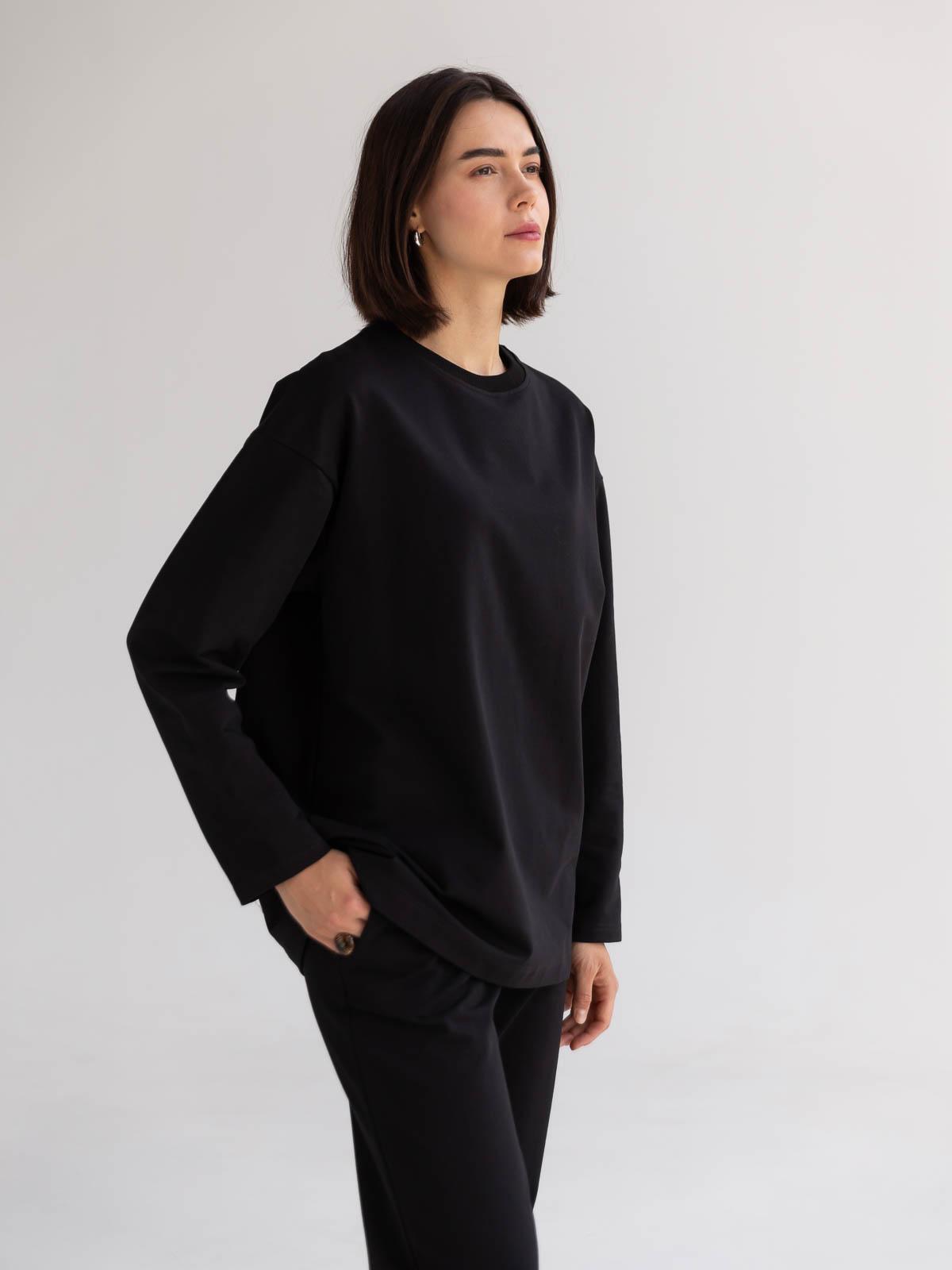 Лонгслів жіночий базовий oversize FROMUS M/L Чорний (2638-2) - фото 4 Лонгслів жіночий базовий oversize FROMUS M/L Чорний (2638-2) - фото 4
