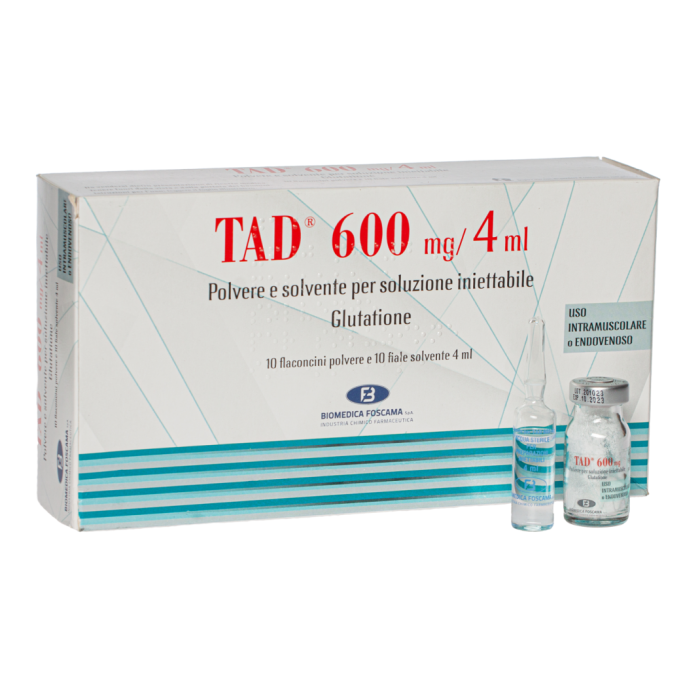 Препарат Глутатіон Biomedica Foscama Glutathione ТАД 600 mg/4ml 10 ампул (tad-600)