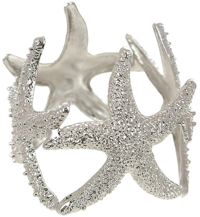 Комплект металевих кілець для серветок морська зірка 6 шт. 5 см