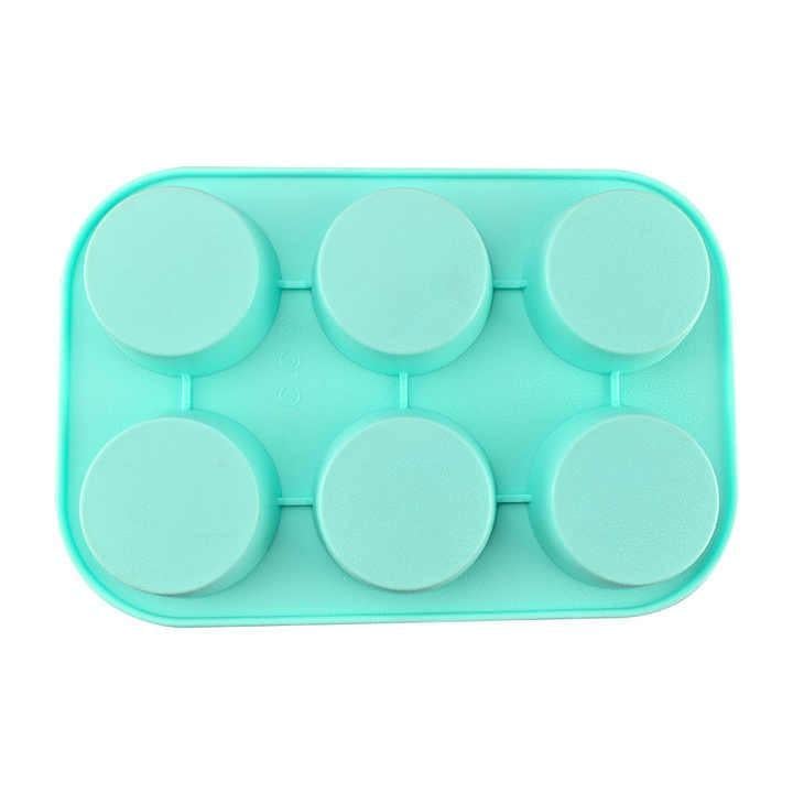 Форма для кексов Stenson MH-3012 силиконовая на 6 порций 25x16,5x4 см Бирюзовый (616289)