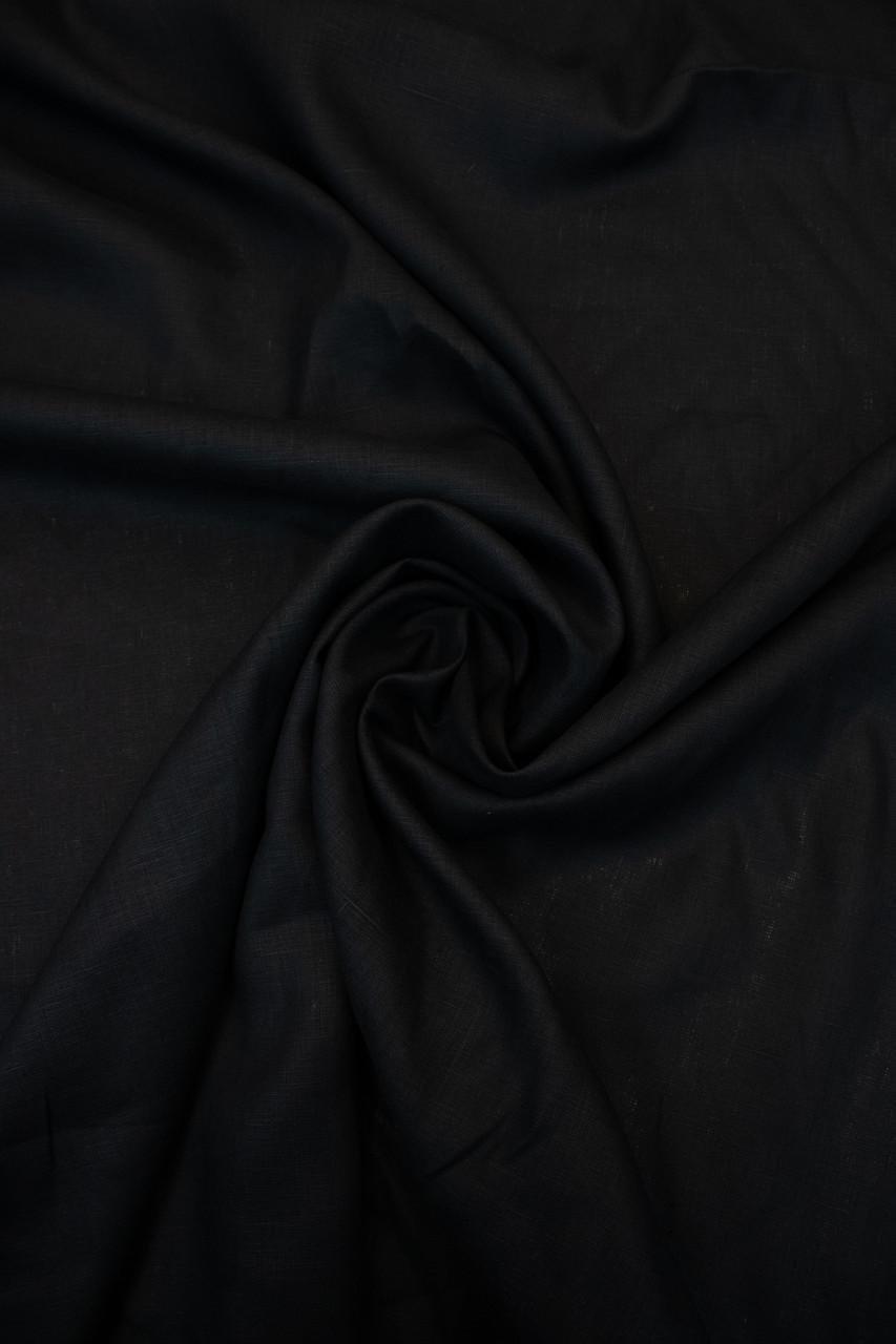 Ткань льняная костюмная 09с52 240 г/м2 цвет 147 Anthracite 19-4007 TCX 100% лен Черный (OBR1542_147)