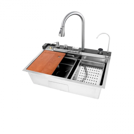 Мийка Mixxus MH7546-SET-06.SUS304 DECOR з вбудованим змішувачем 750х460х215 мм (MX9577)