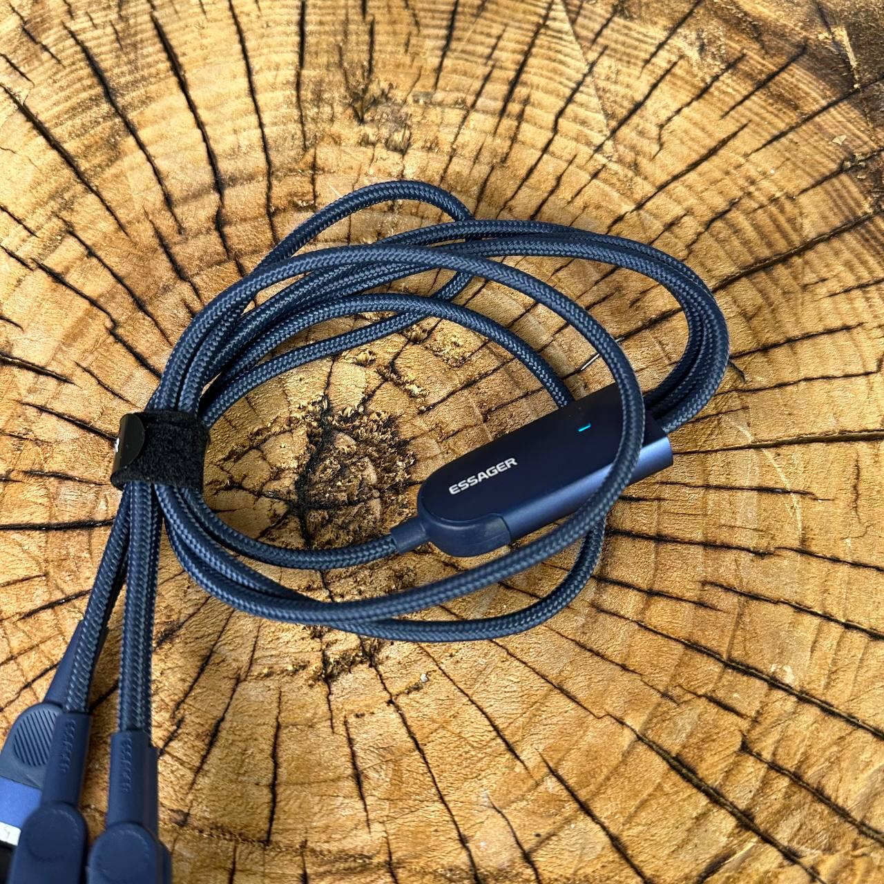 Кабель универсальный 3в1 для зарядки ESSAGER typeC Lightning Lightning MicroUSB 12 м - фото 6