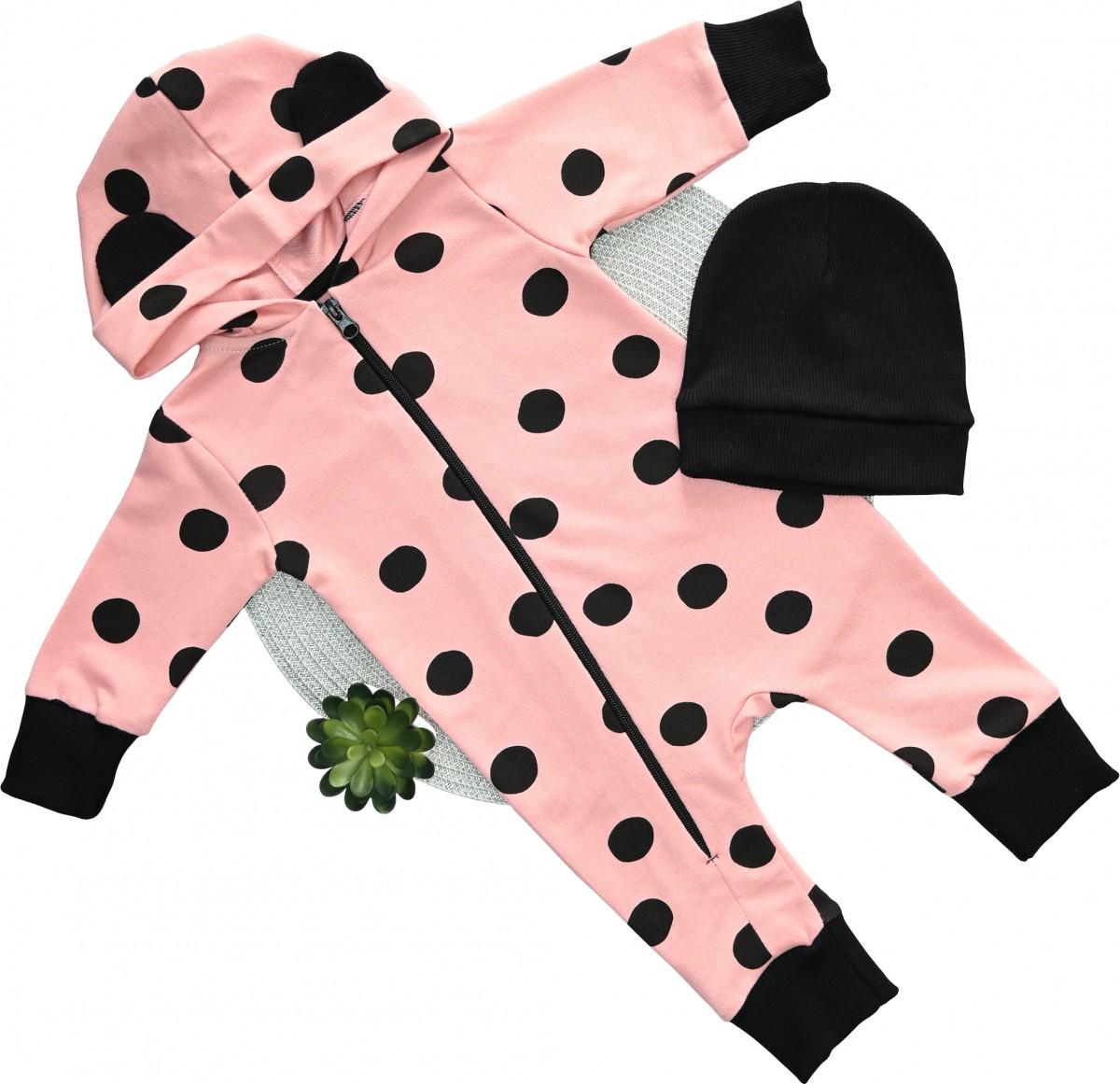 Комбинезон и шапочка Dexter's Горошок 80 см Розовый