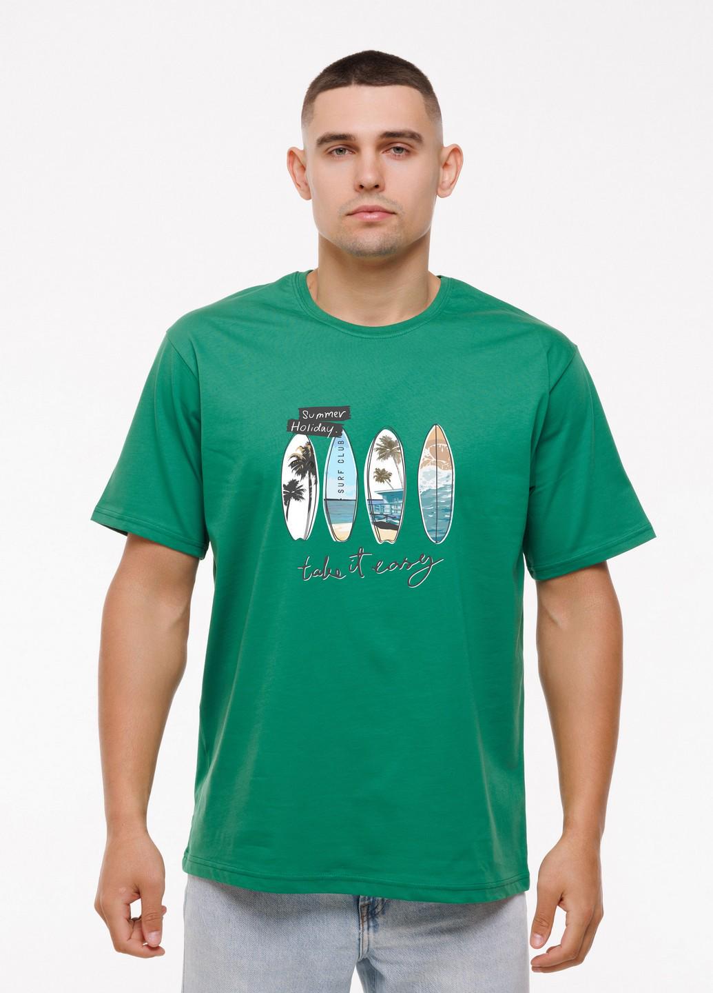 Футболка мужская Наталюкс Summer holiday 3XL Зеленый (1218018602461)