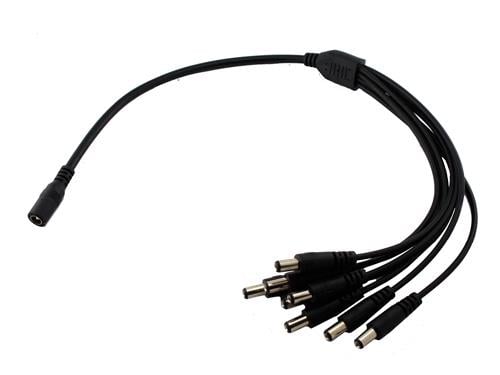 Сплиттер разветвитель питания CCTV 1х8 5,5x2,1 мм Черный (504540)