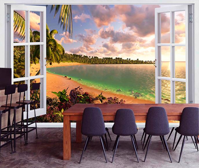 Фотошпалери, що миються флізелінові для спальні/зали/кухні На березі моря