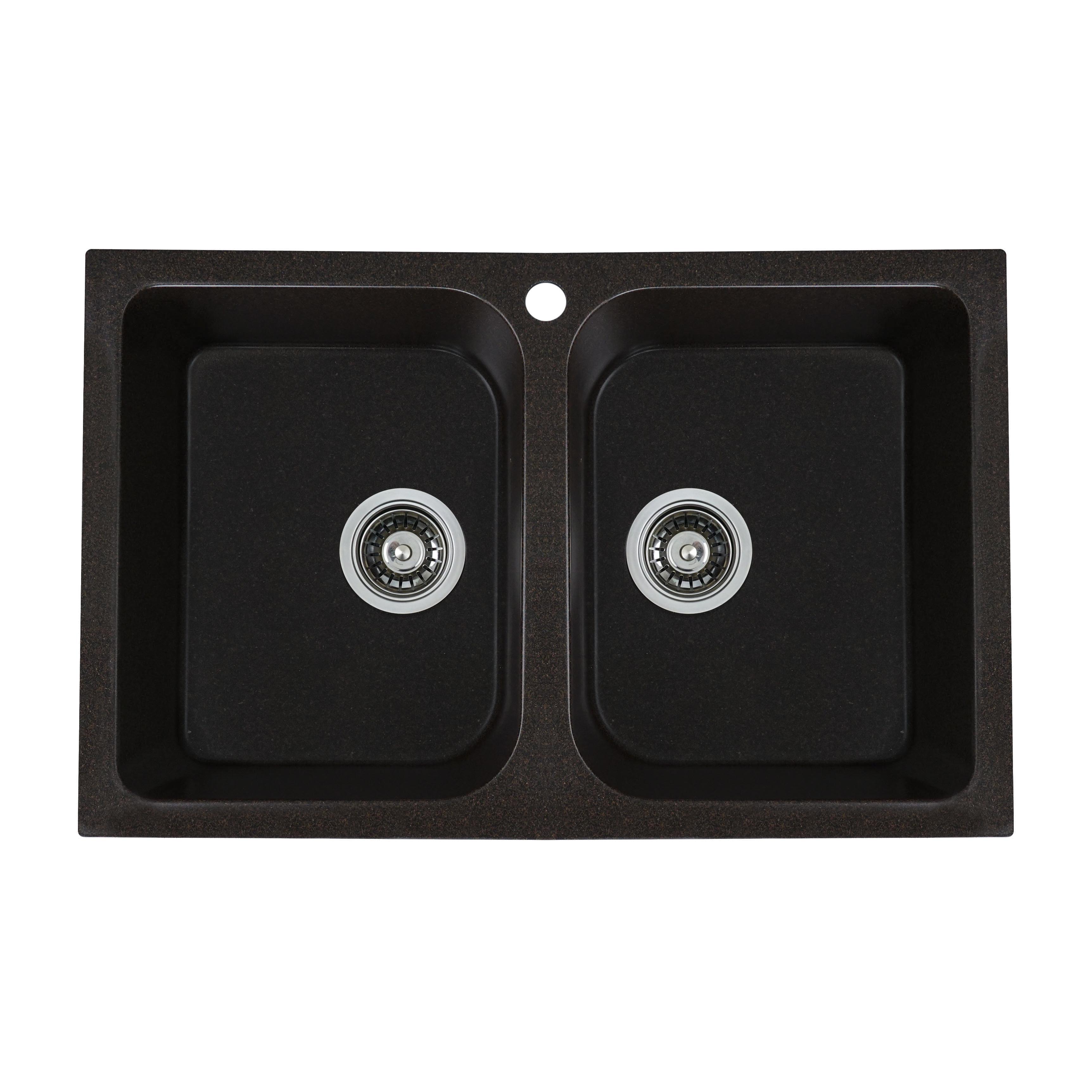 Мойка для кухни Platinum 7648W Twin гранит глянец Шоколадный (000024938)