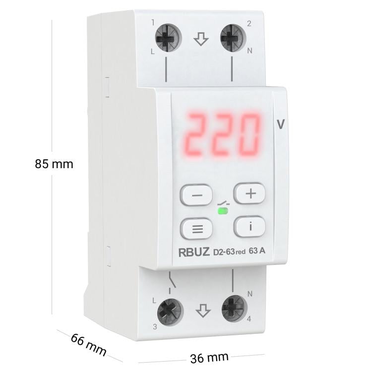 Реле напряжения ZUBR D2-63 RED (1712774254) - фото 2