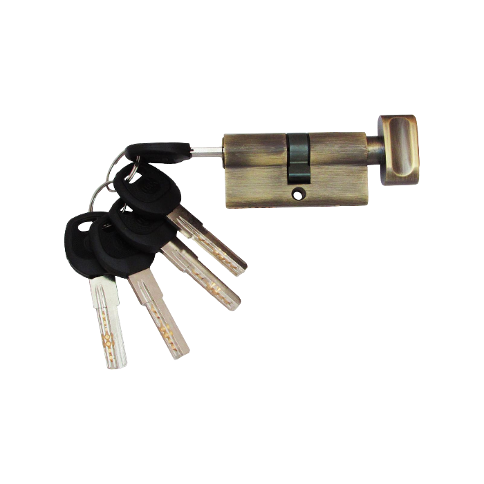 Цилиндровый механизм USK B-60 30x30 ключ/поворотник Старая бронза (37874637)