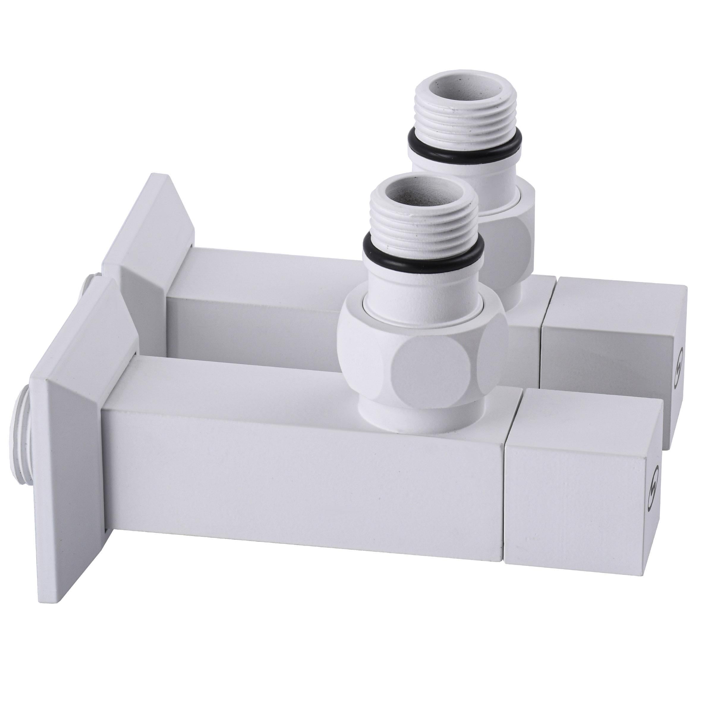Набор угловой кран полуоборотный с американкой Solomon LUX 1/2" CUBE 8888 White (000021914)