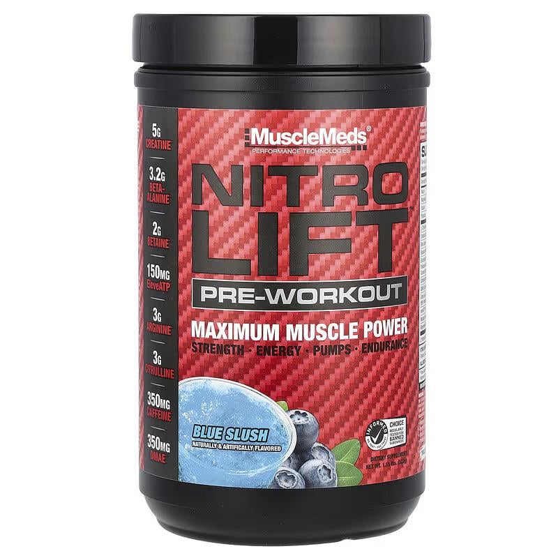 Предтренировочный комплекс MuscleMeds Nitro Lift Pre-Workout Blue Slush 522 г