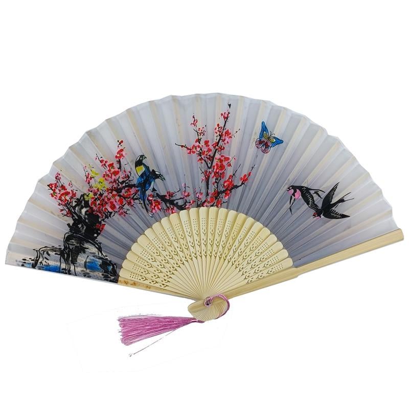 Веер деревянный 21х37 см Серый (C4058)