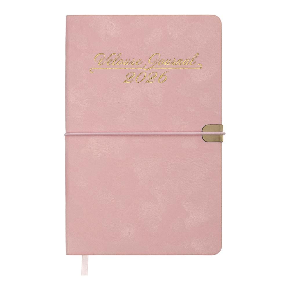 Еженедельник датирован 2026 Buromax Velour A5 136 стр. Розовый (BM.2710-10)