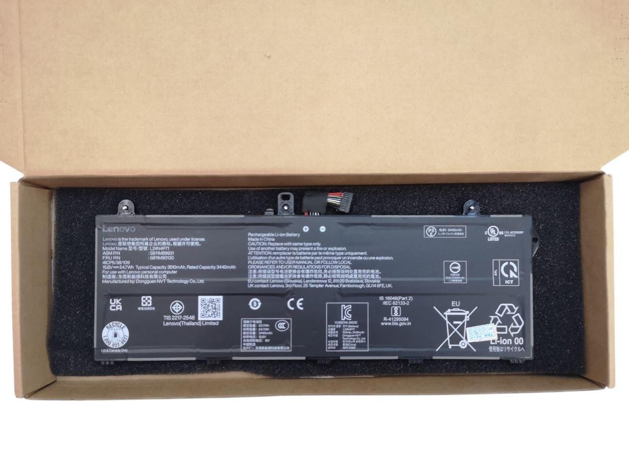 Аккумулятор для Lenovo ThinkPad L13 Gen 6/L13 Gen 6 2-in-1/L24N4P72/L24M4P72/L24C3P74/L24N4P71 3510 mah 54,7Wh