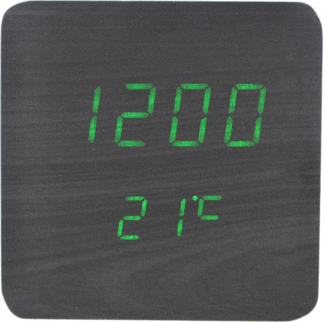 Часы настольные VST 872 с зеленой подсветкой Черный (6995)