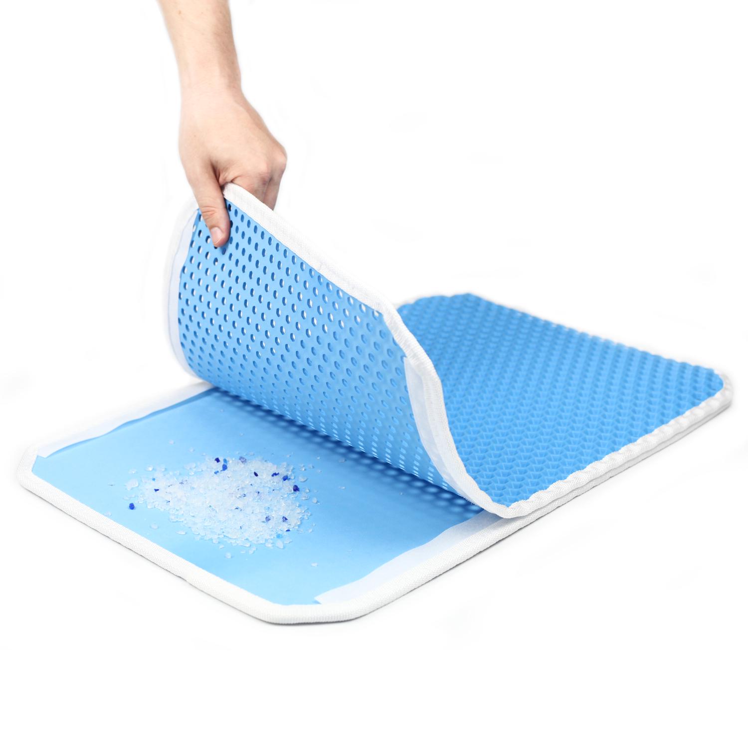 Коврик двухслойный Cat in Box для кошачьего лотка EVA на липучках 60x40 см Голубой - фото 3 Коврик двухслойный Cat in Box для кошачьего лотка EVA на липучках 60x40 см Голубой - фото 3