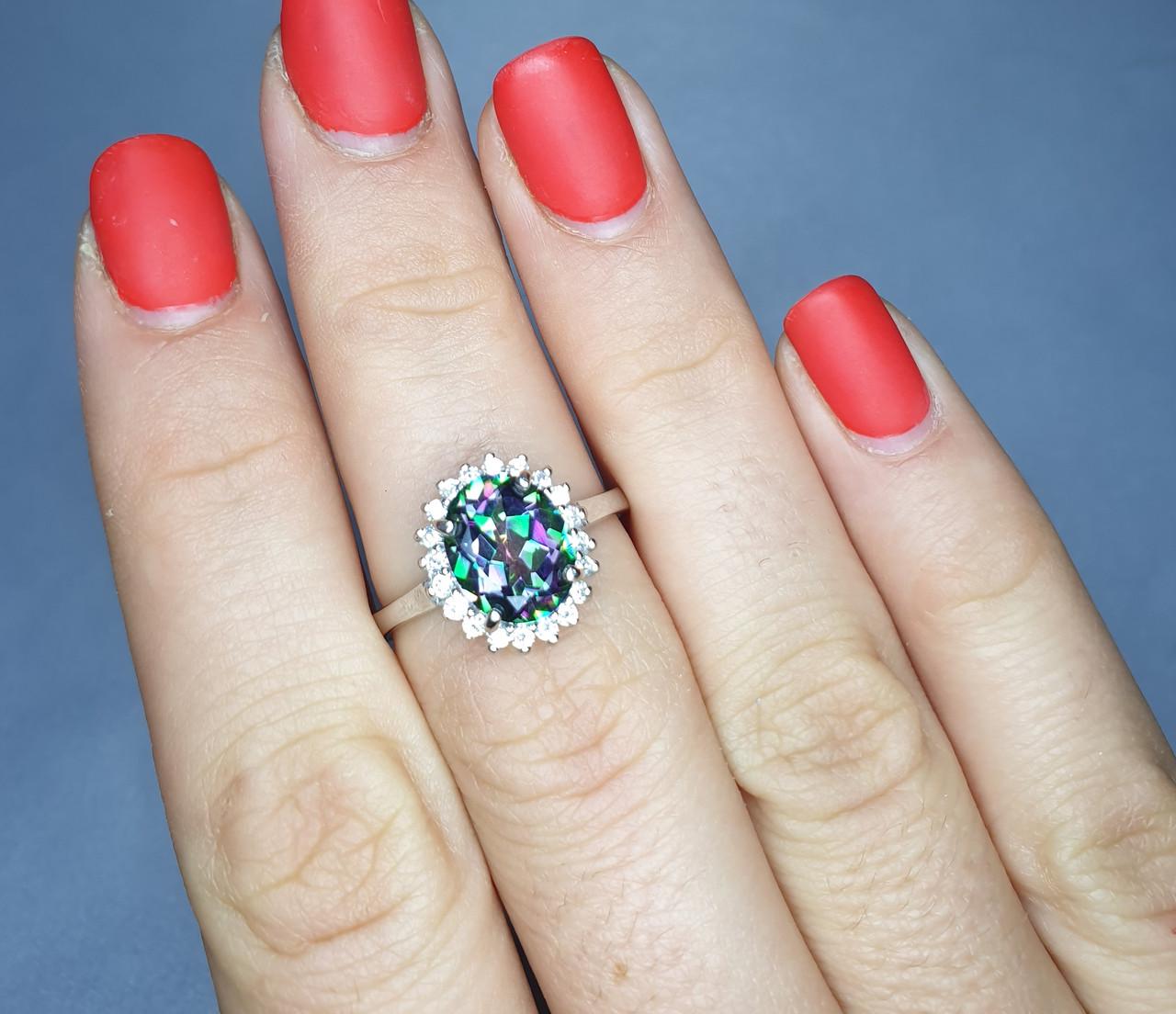 Кольцо серебряное с мистик топазом р. 17 3,17 г (1258206781) Кольцо серебряное с мистик топазом р. 17 3,17 г (1258206781)