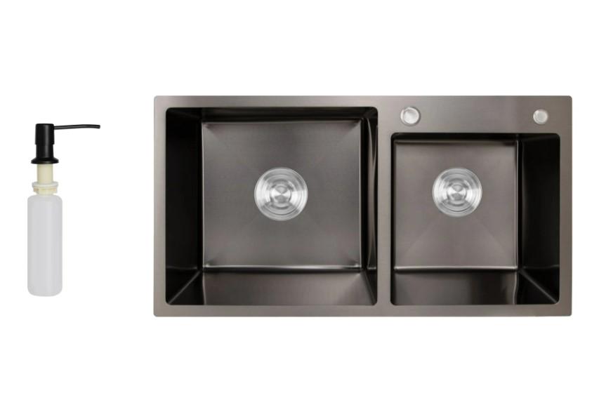 Мийка для кухні Lidz H7843 PVD 3/1 мм (LDH7843BPVD45586)