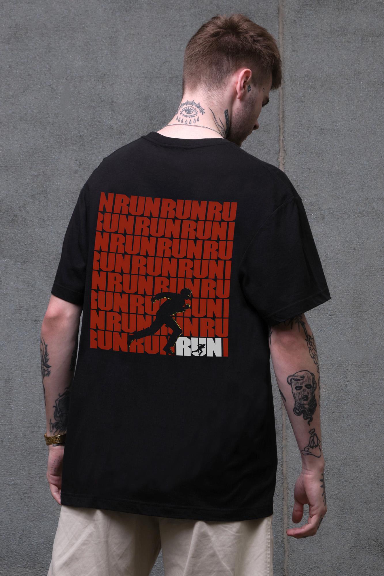Футболка оверсайз Without З Принтом Run L/XL Black (L/XL8056287 8056288)