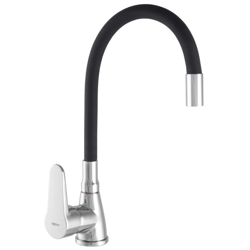 Смеситель для кухни Zerix SOP7 146 с гибким изливом Черный (ZX2654)