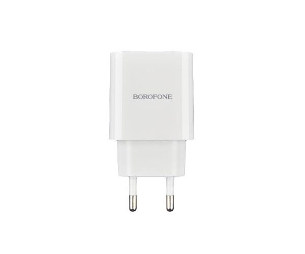 Пристрій зарядний мережевий Borofone BA55A Dual port USB QC3.0 Type-C PD 20W White