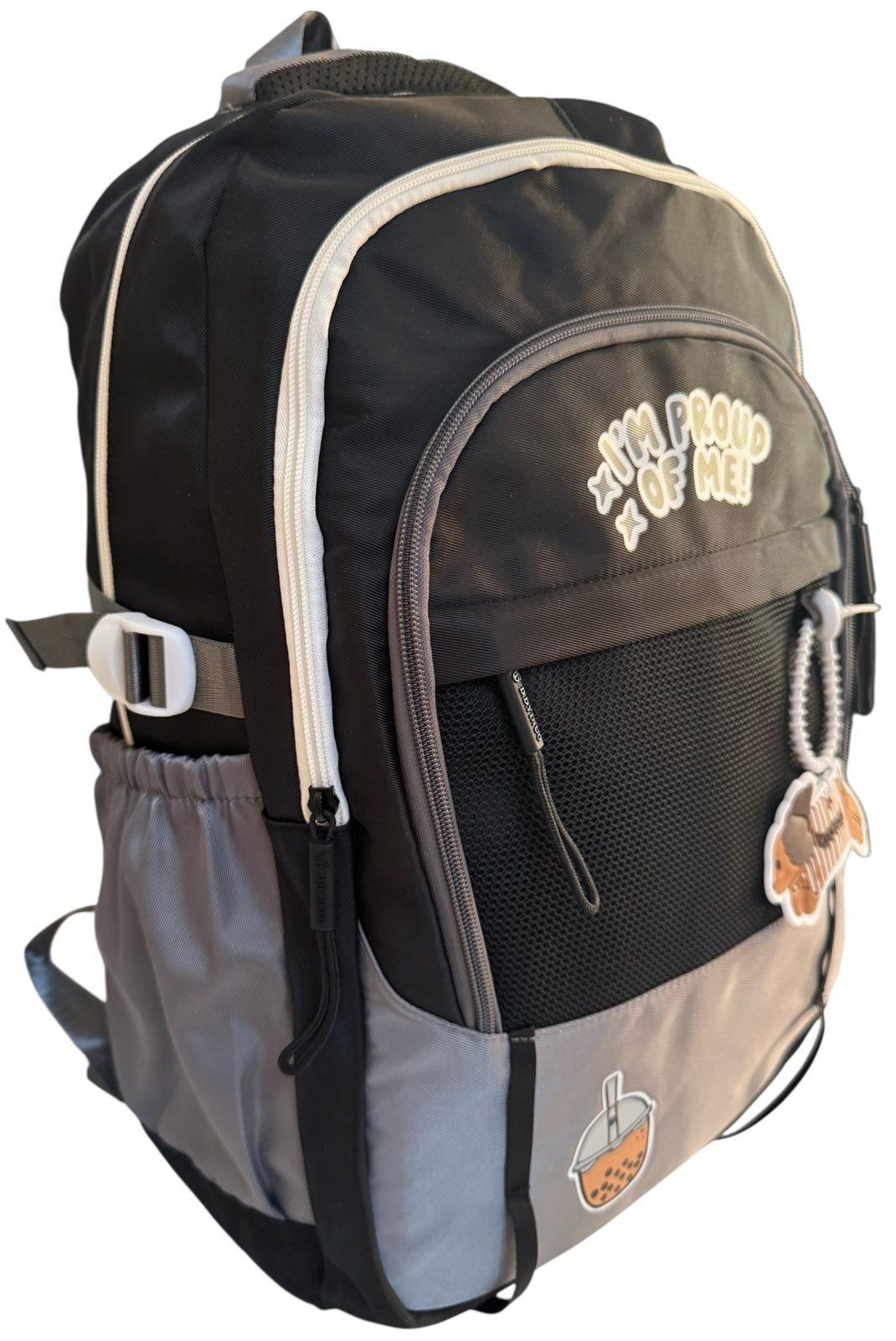 Рюкзак шкільний з трьома відділеннями Чорний (7902) - фото 4 Рюкзак шкільний з трьома відділеннями Чорний (7902) - фото 4