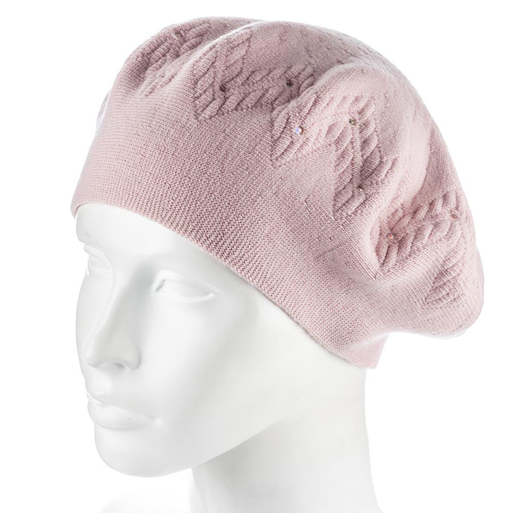 Берет женский Zolly ZH246 шерстяной двойной светло-пудровый (132662)