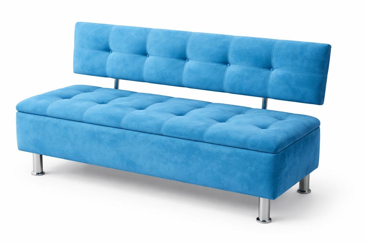 Диван офісний Nova велюр для зони очікування/кухні/вітальні Блакитний (Mal29)
