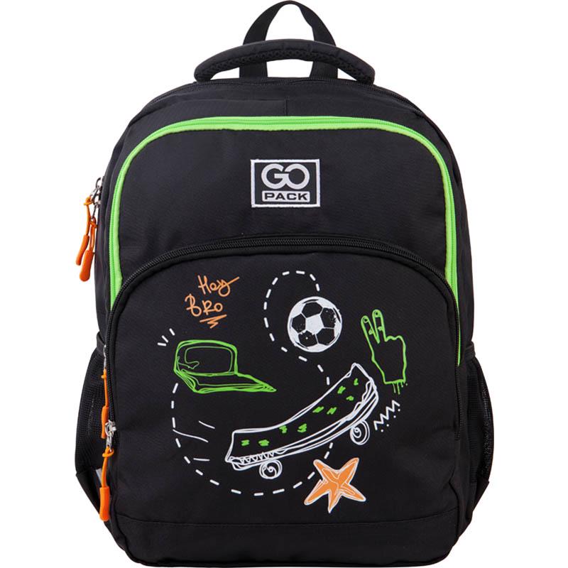 Рюкзак GoPack Education Hey Bro 38x28x18 см 20 л Черный (GO21-113M-5)