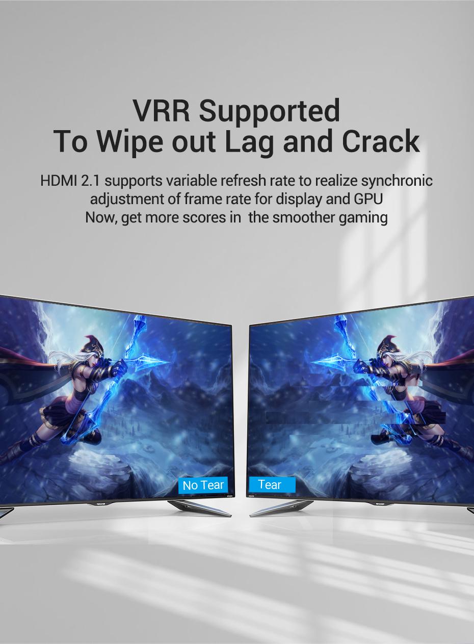 Кабель Vention HDMI 2.1 4K 120Hz 48 Гбіт/с Dolby Vision Dynamic HDR eARC HDCP 2.3 Dolby Atmos 10 м Чорний (AANBL) - фото 10