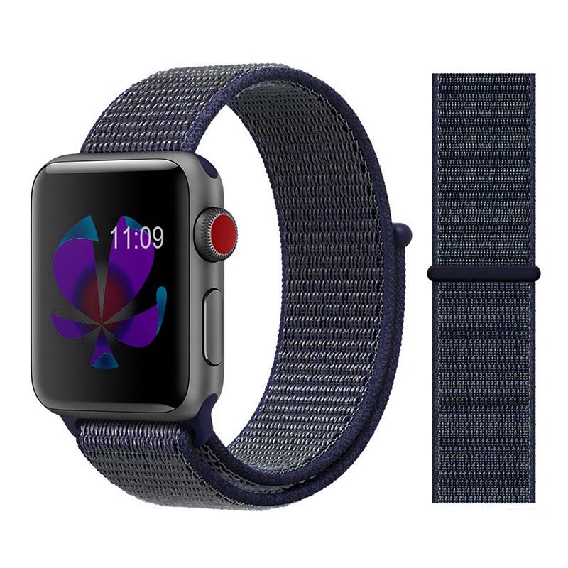 Ремінець нейлоновий Sport Loop Band для Apple Watch 38/40/41 мм Series SE/7/6/5/4/3/2/1 №1 Midnight Blue - фото 2