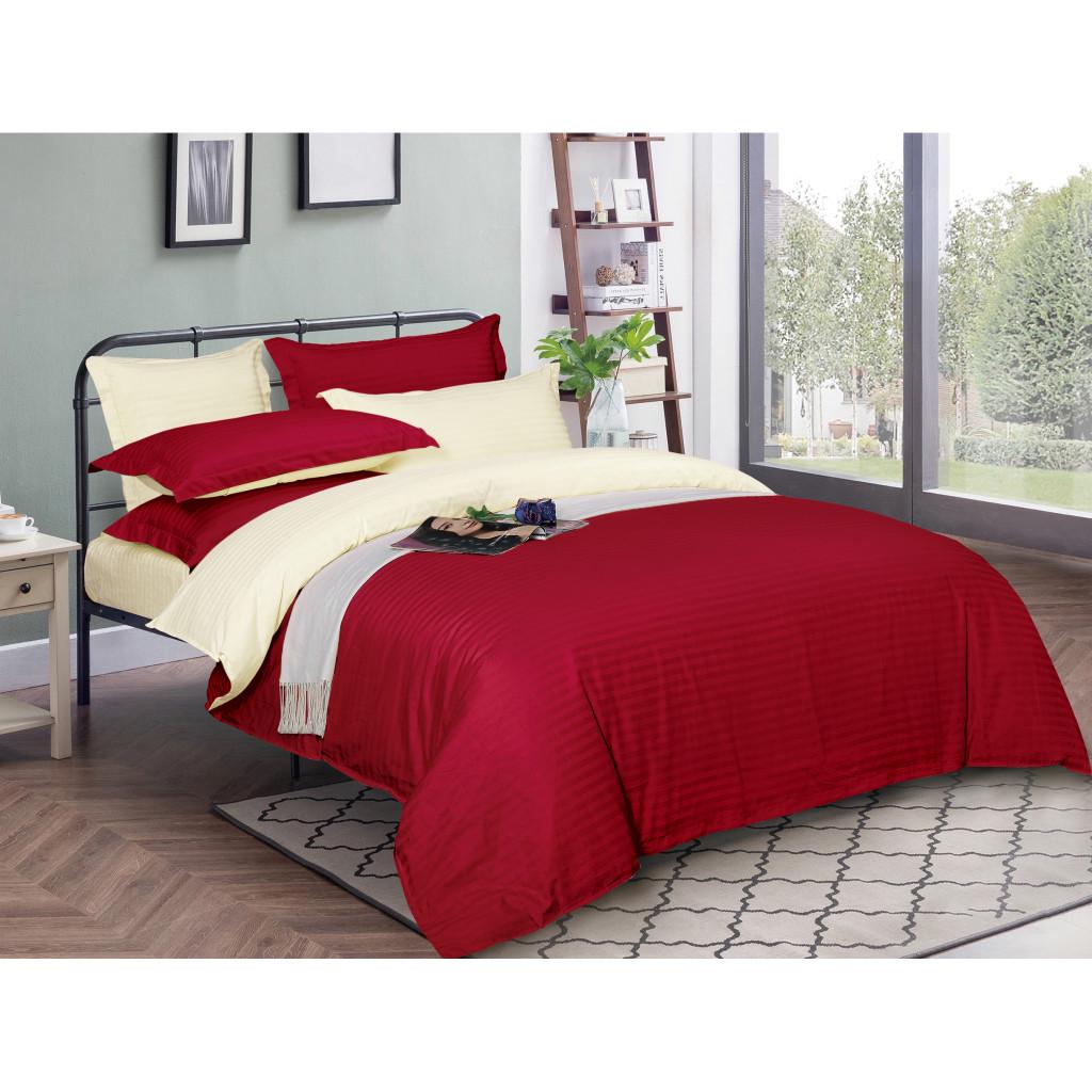 Комплект постельного белья MirSon 30-0018+30-0002 Karimi satin-stripe семейный 160х220 см (215777)