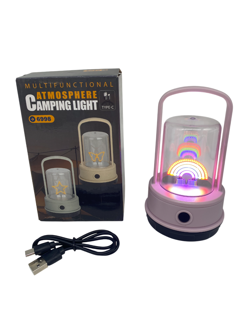Лампа-ліхтар Веселка акумуляторна 1200 mAH Type-c 3 режими