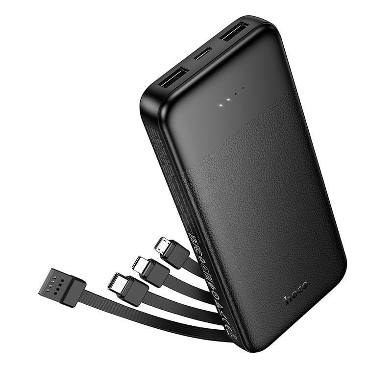 Аккумулятор наружный Hoco J163 Wonderful power bank with 4 cables 10000mAh Black (34645868) Аккумулятор наружный Hoco J163 Wonderful power bank with 4 cables 10000mAh Black (34645868)