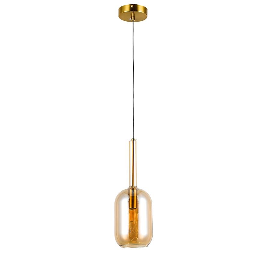 Светильник подвесной Levistella 800P3232C-1 AM E14 120х330 мм Бронзовый/Янтарный (31261057)
