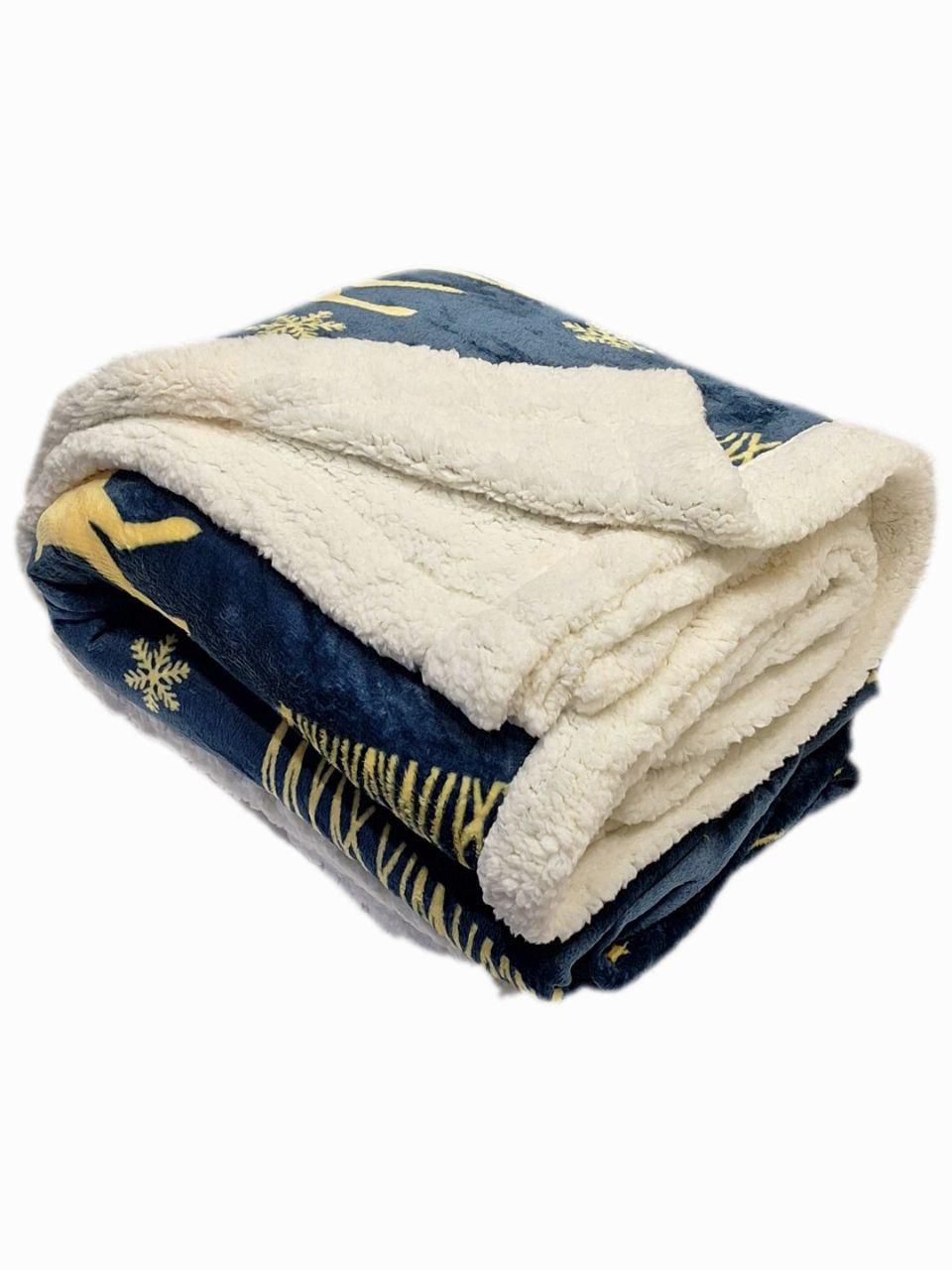 Плед двухсторонний Рождественская сказка на овчине 200x230 см (1702) - фото 2 Плед двухсторонний Рождественская сказка на овчине 200x230 см (1702) - фото 2