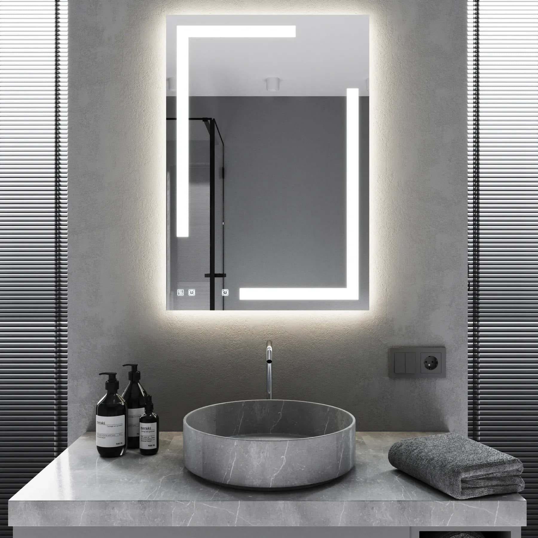 Зеркало для ванной комнаты Mironiks Matrix прямоугольное с фоновой и фронтальной LED-подсветкой 1100x800 мм (FR-MRKS-313602)