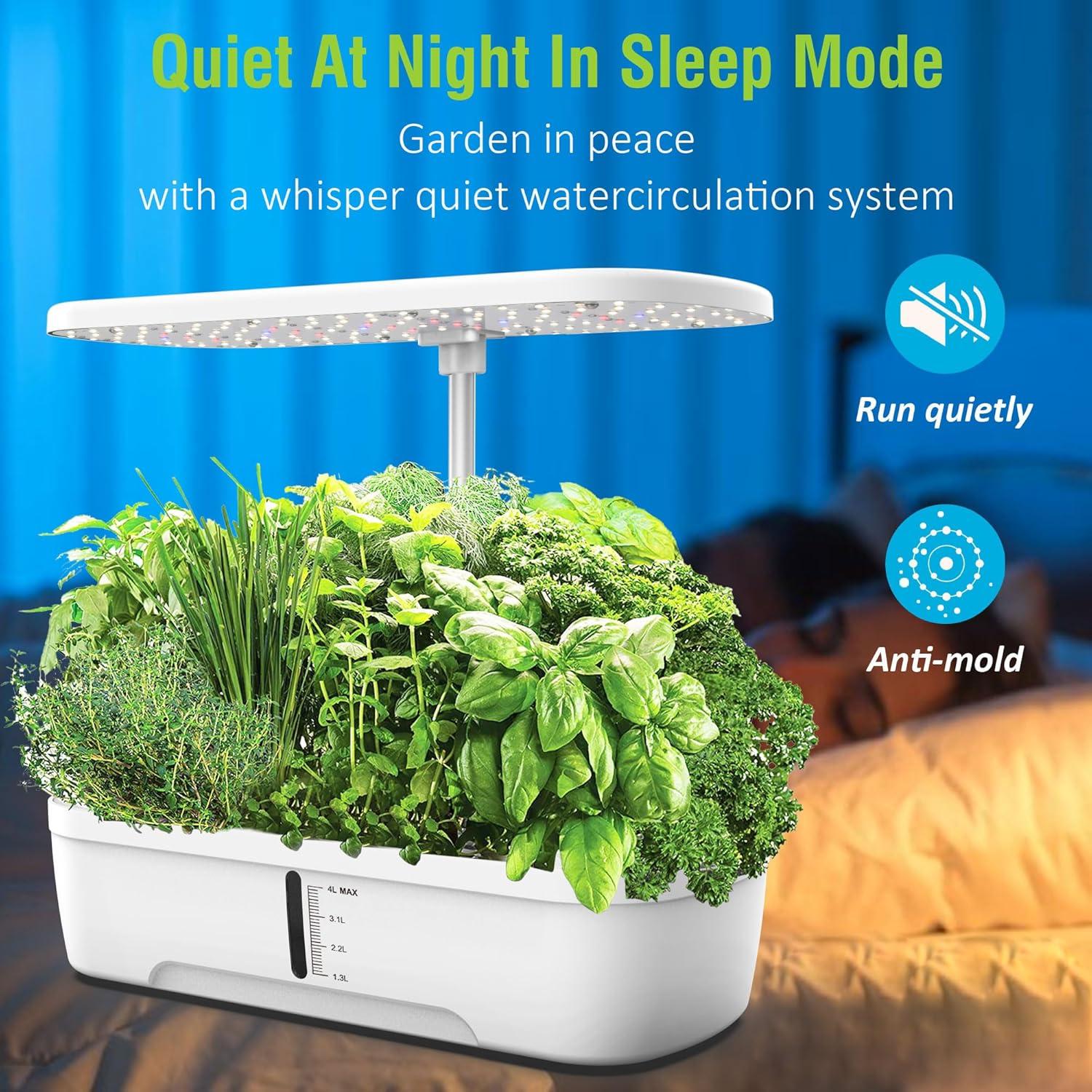 Система гідропонічного вирощування 12-місна GOLUMUP із регульованою висотою та світлодіодним контролем світла з автоматичним таймером 50 см Білий - фото 9