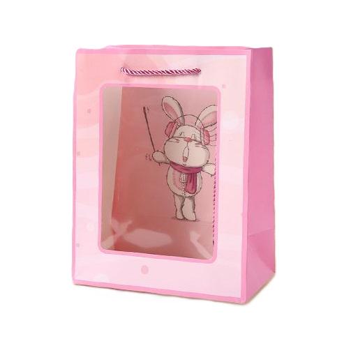 Пакет подарочный Stenson R95474-M бумажный Rabbit 23х32х10 см (606960)