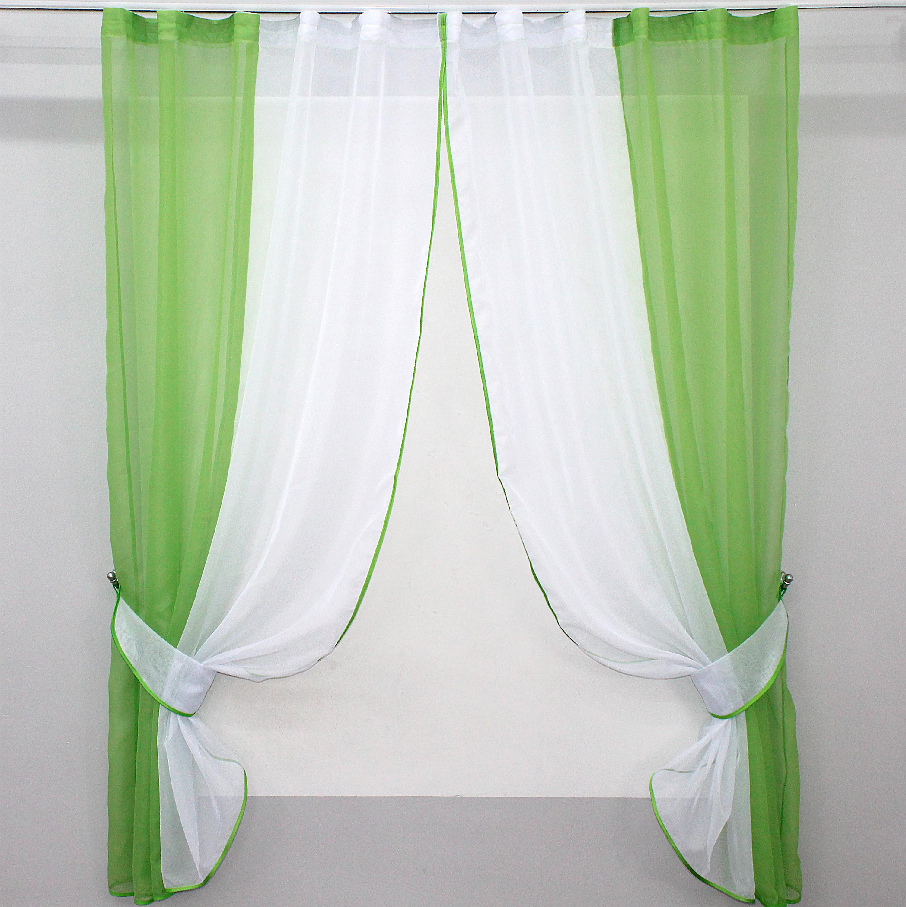 Шторы кухонные VR-Textil №017к комбинированные с подвязками 265х170 см Темно-салатовый/Белый (50-639) Шторы кухонные VR-Textil №017к комбинированные с подвязками 265х170 см Темно-салатовый/Белый (50-639)