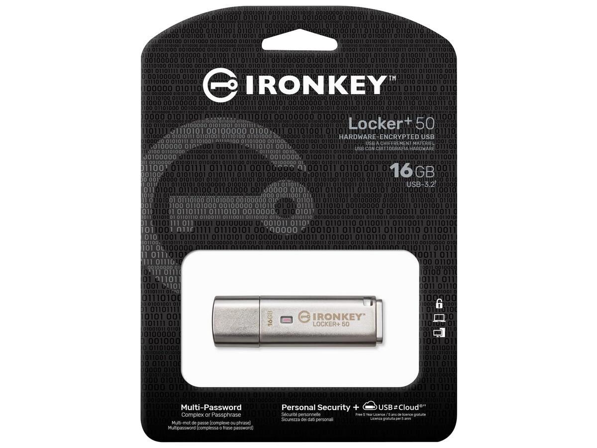 Флешка із шифруванням Kingston IronKey Locker 50 16 Gb ‎Silver (IKLP50/16GB) - фото 4