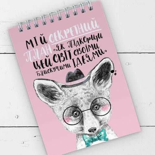 Блокнот на пружине Presentville А6 "Мій секретний план" 9,5х14 см (BL6_19D014)